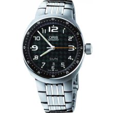 Oris Men's Motor Sport TT3 Day Date Black Dial Watch 635-7588-7067-MB