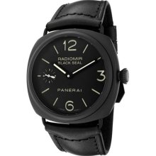 Panerai Men's Radiomir Black Seal Mechanical Black Dial Black Lea ...