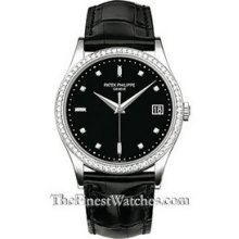 Patek Philippe Mens Calatrava White Gold Diamond Watch 5297G