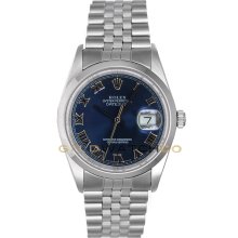 Perfect Condition 16200 Datejust Mens Watch Blue Dial