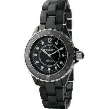 Peugeot Women's Swiss Ceramic Black Sport Bezel Watch (Swiss Ceramic Swarovski Crystal Black Dial Watch)