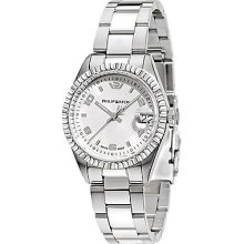 Philip Ladies Caribbean Analogue Watch R8253107665 With Quartz Movement, Silver Dial And Stainless Steel Case