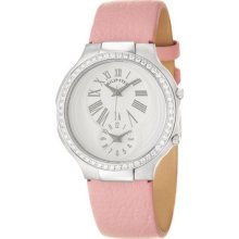 Philip Stein Women's 'Modern' Steel and Leather Quartz Diamond Watch