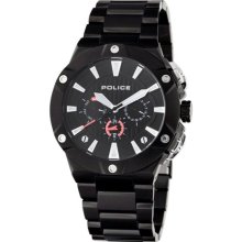 Police Cyclone Men's Black Dial Black Band Quartz Analog Watch ...