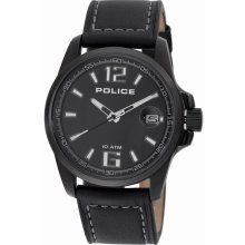 Police Men Lancer Black Case Face Leather Band 100 M Pl-12591jsub/02