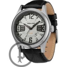 Police Men's Lancer Grey Dial, Black Leather Strap 13453JS/61 Watch