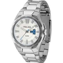 Police Men's Seal, Stainless Steel, White Dial 13451JS/04M Watch