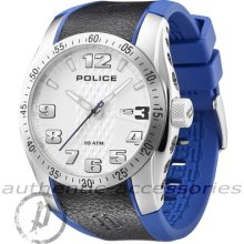 Police 'top Gear X' Designer Watch Pl12557js/04b Silicon Strap Genuine