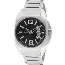 Police Watches Men's Interstate Black Dial Stainless Steel Stainless S