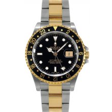 Pre-owned Rolex Men's GMT Master II Two-tone Black Dial Watch