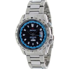 Precimax PX12085 Men's World Traveler Automatic GMT Stainless Steel Bl