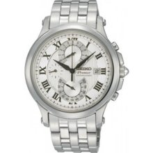 Premier Chronograph Stainless Steel Case and Bracelet Silver Dial Date Display