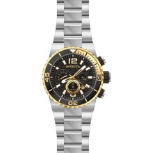 Pro Diver Chronograph Stainless Steel Case And Bracelet Black Tone Dia