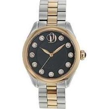 Project D London Ladies' Black, Crystal-Set Dial, Two Tone PDB010/W/10 Watch