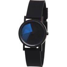 Projects Mens Deja Vu Blue Time is Cool Analog Stainless Watch - Black Rubber Strap - Black Dial - 7287A