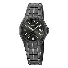 Pulsar Black Ion Finish Small Sport Bracelet Women's Watch #PXT743