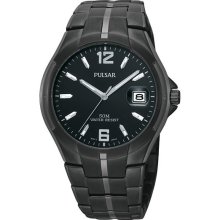 Pulsar Men's Black Stainless Steel Watch