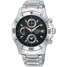 Pulsar Men's Chronograph - Stainless Steel - Black Face - Date PF8141