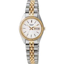 Pulsar Pxx006 Women's Dress Two Tone Ss Band White Dial Watch