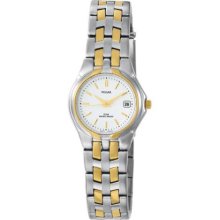 Pulsar Womens Analog Stainless Watch - Two-tone Bracelet - White Dial - PXQ448