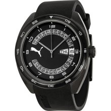 Puma Course L Black Dial Black Silicone Mens Watch Pu102521001