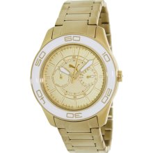 Puma Men's Motor PU102982002 Gold Stainless-Steel Analog Quartz Watch with Gold Dial