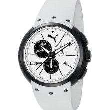 Puma Men's Motor White Polyurethane And White Dial Quartz Watch