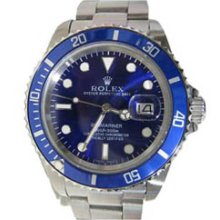 Quality Men's Diver Watch w/ Blue Dial and Crystal