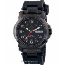 Reactor Mens Atom Black Dial Black Rubber Strap Day Date 68801