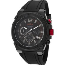 Red Line Men's Activator Chronograph Black Textured Dial Black Ip Case