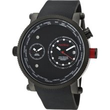 Red Line Watch 50037-blk Men's Specialist Worldtime Black Dial Black Ip Case