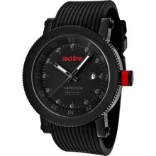 Red Line Watches Men's Compressor Dark Grey Dial Black Silicone Black