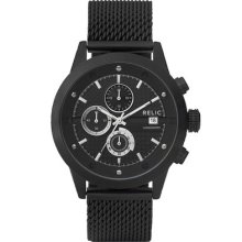 Relic Black Metal Mesh Chronograph Men's Watch Zr66026