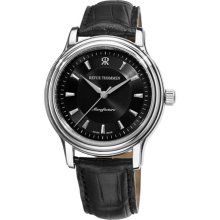 Revue Thommen Classic Mens Black Leather Strap Automatic Watch