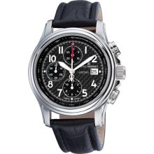 Revue Thommen Men's 'Air Speed' Black Face Automatic Chronograph Watch