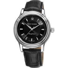 Revue Thommen Men's 'Classic' Black Leather Strap Automatic Watch