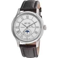 Revue Thommen Men's 'Moonphase' Silver Face Full Calendar Watch