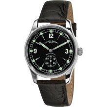 Revue Thommen Men's 'Sport 50's' Black leather Strap Automatic Watch