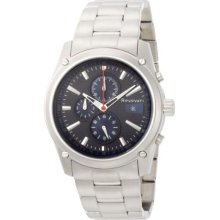 Rinovati Rn0010 Men'S Rn0010 Classic 3 Eyes Chronograph Blue Dial Stainless Steel Bracelet Watch