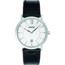 Roamer Men's White Dial Black Leather Strap 934856412509 Watch