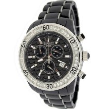 Roberto Bianci New Wave Black Ceramic CZ Watch Blk