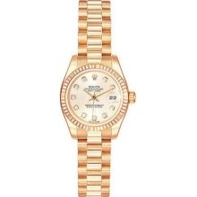 Rolex Datejust 18k Rose Gold Ladies Watch 179175RDP