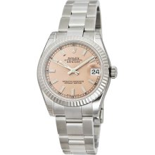 Rolex Datejust 18k White Gold Fluted Bezel Ladies Watch 178274PSO