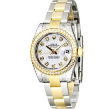 Rolex Datejust 26mm Steel/Gold 46 Diamond Bezel Ladies Watch 179383