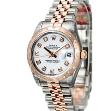 Rolex Datejust 31mm Steel/Pink Gold 24 Diamond Ladies Watch 178341