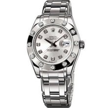 Rolex Datejust 34mm Special Edition White Gold Diamond Watch 81319