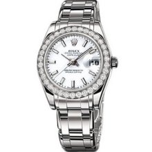 Rolex Datejust 34mm Special Edition White Gold Diamond Watch 81299