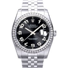 Rolex Datejust 36mm Steel/White Gold Diamond Ladies Watch 116244