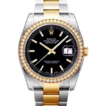 Rolex Datejust 36mm Steel/Yellow Gold Diamond Ladies Watch 116243