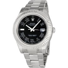 Rolex Datejust II Black Dial Stainless Steel Mens Watch 16334BKRO